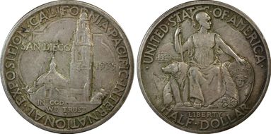 1935-S 50C San Diego AU55