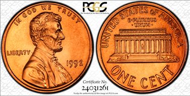 1992 1C MS69RD