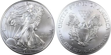 2011-S $1 Silver Eagle 25th Anniversary Set First Strike MS70