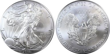 2011-W $1 Burnished Silver Eagle 25th Anniversary Set First Strike SP70
