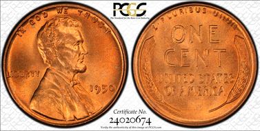 1950 1C MS67RD