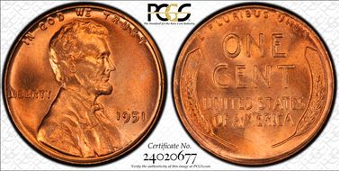 1951 1C MS67RD