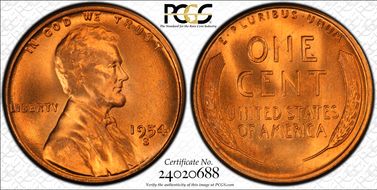 1954-S 1C MS67RD