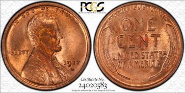1917-D 1C MS66RD