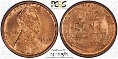 1918-S 1C MS65RD