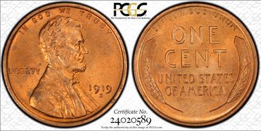 1919-S 1C MS65RD