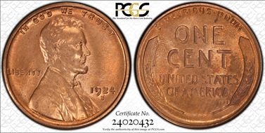 1924-S 1C MS64RD