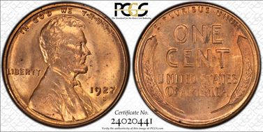 1927-S 1C MS65RD