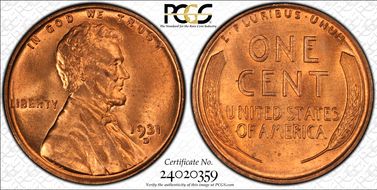 1931-D 1C MS66RD