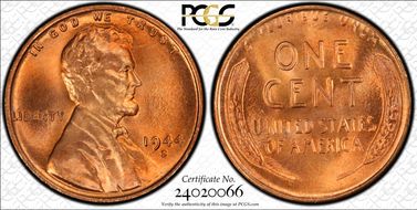 1944-S 1C MS67RD