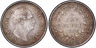 1834(C) Rupee KM-Pn4 Pr.172 AU53