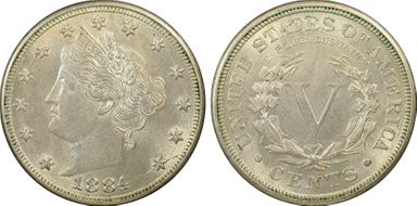 1884 5C AU58