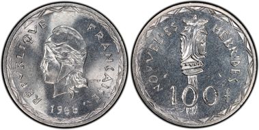 1966 100 Fr Lec-59 MS65