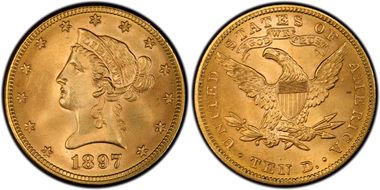 1897 $10 MS65