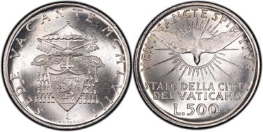 1958 500 L Sede Vacante KM-57  Ag MS64