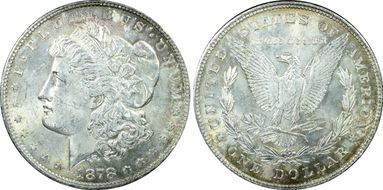 1878 8TF $1 VAM 14.2, Polished Ear MS62