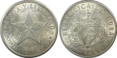 1916 Peso KM-15.2 AU58