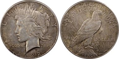 1922 $1 VAM 1F Field Break AU50