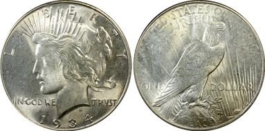 1934 $1 MS63+