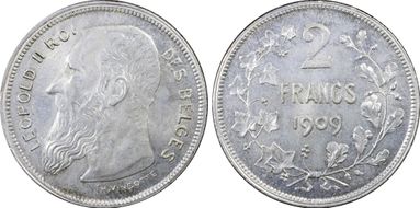 1909 2 Fr BELGES MS63