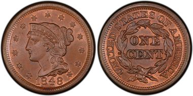 1848 1C MS65BN