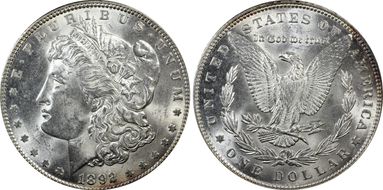1892 $1 MS62