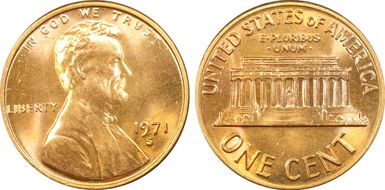 1971-S 1C MS67+ RD