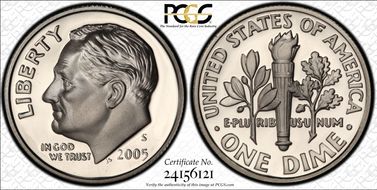 2005-S 10C Silver PR70DCAM