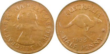 1953 A. (p) 1/2D MS64RB
