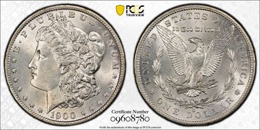 1900-O/CC $1 VAM 11, Overmintmark MS63