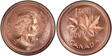 2009 1C Copper Plated Steel MS65RD