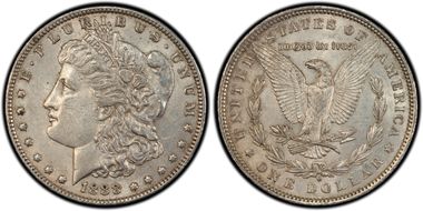 1888-O $1 VAM 21, Oval O AU53