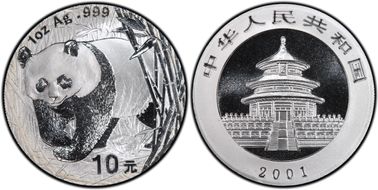 2001 10 Yn Panda Silver PAN-347A MS69