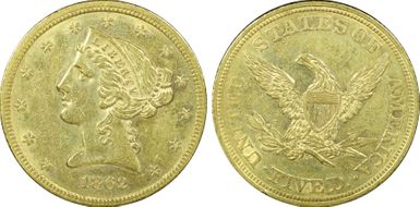 1862 $5 AU53