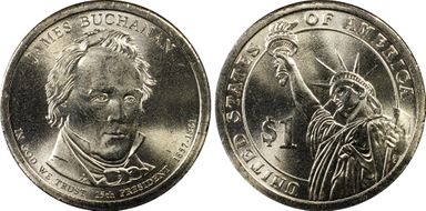 2010-P $1 Partial Edge Lettering Buchanan, Position B MS66