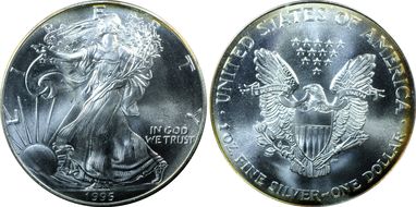 1995 $1 Silver Eagle MS68