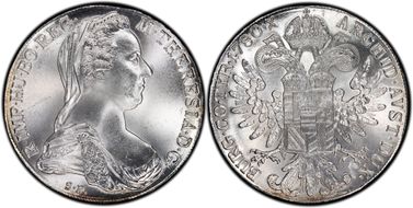 "1780"-S.F. Thaler Modern Restrike (1853-Present) MS65