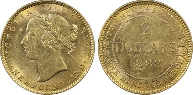 1888 $2 D-3 Dot L&R of NFLD MS62