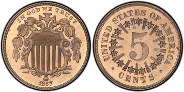 1867 5C Rays PR64CAM