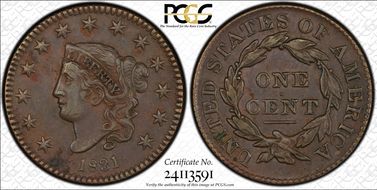 1831 1C Large Letters AU50BN