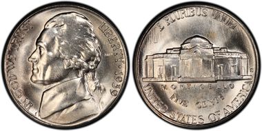 1939-S 5C Reverse of 1940 MS65FS