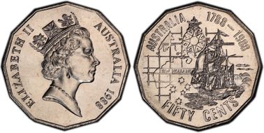 1988 50C Bicentennial MS66