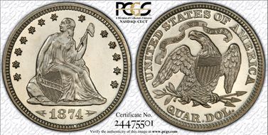 1874 25C Arrows PR64CAM