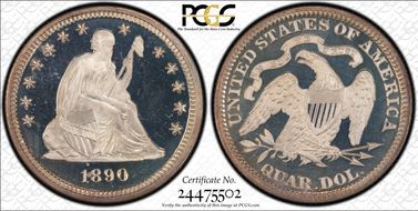 1890 25C PR67DCAM