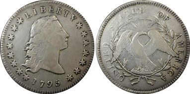 1795 $1 Flowing Hair, 2 Leaves VF30