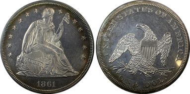 1861 $1 PR64CAM