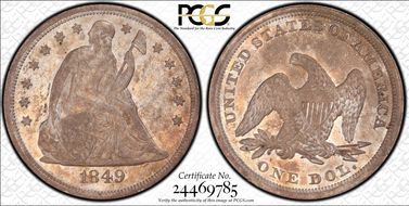 1849 $1 MS62