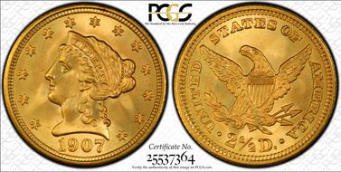 1907 $2.50 MS67+