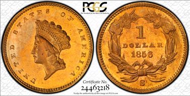 1856-S G$1 MS64+
