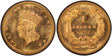1872 G$1 MS67+